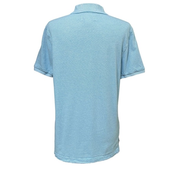 Penguin Light Blue Polo Shirt Medium Classic Fit Cotton Textured Logo Preppy Y2K - Picture 3 of 5